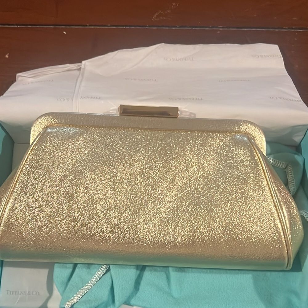 Tiffany & Co. Morgan Gold Leather Clutch - New - Picture 2 of 12